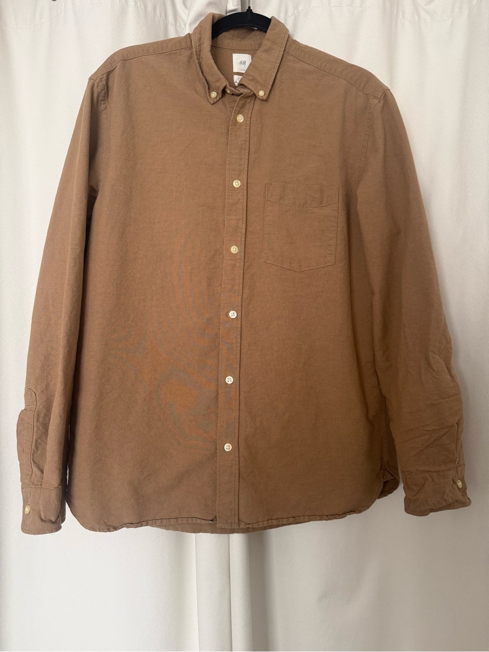 H&M L.O.G.G. Relaxed Fit Cotton Long Sleeve Button Down Size L